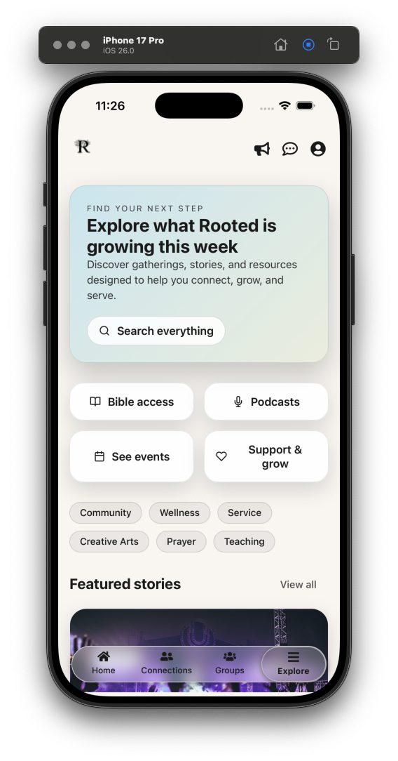 Rooted Explore Feature